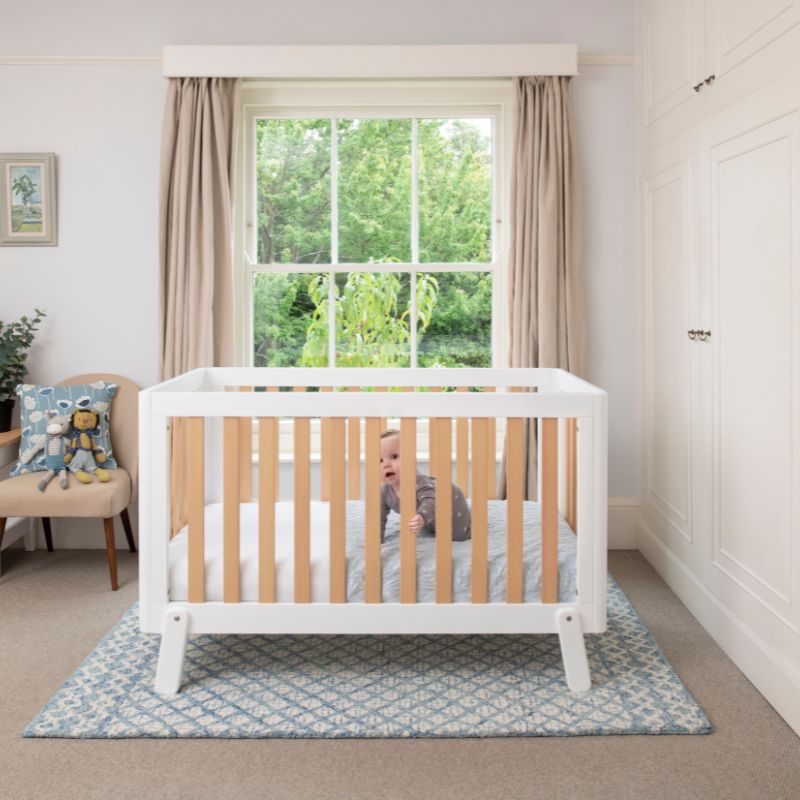 Boori-Turin 2 Piece Room Set in White & Almond (BAAD) Turin Cot Bed & 3 Drawer Chest with Changing Tray B-TUCB2PCTSV23/BAAD - Miracle Baby World