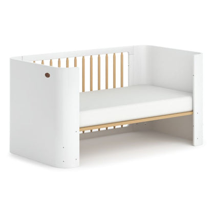 Boori-Nova Cot Bed with Nova mattress in White & Beech (BABH) - Miracle Baby World