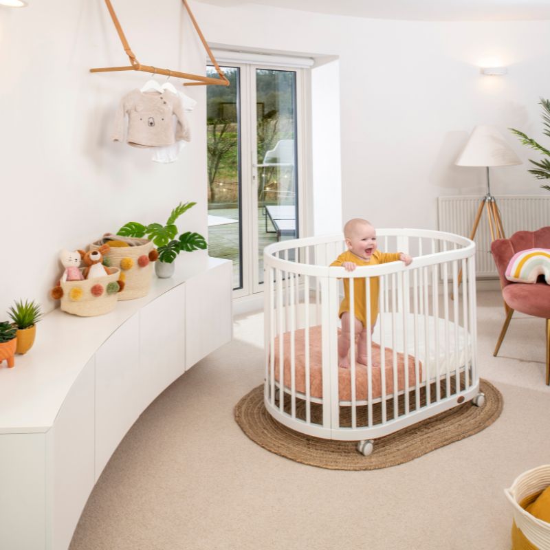 Boori-Oasis 2 Piece Room Set in White (BA) Oasis Cot & 3 Drawer Chest with Changing Tray - Miracle Baby World