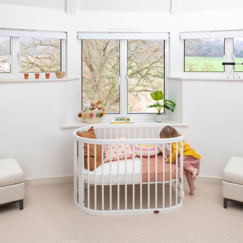 Boori Oasis Oval Cot Beech/White B-OAOCCOV22/BA/BH - Miracle Baby World