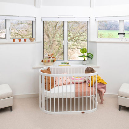 Boori Oasis Oval Cot Beech/White B-OAOCCOV22/BA/BH - Miracle Baby World