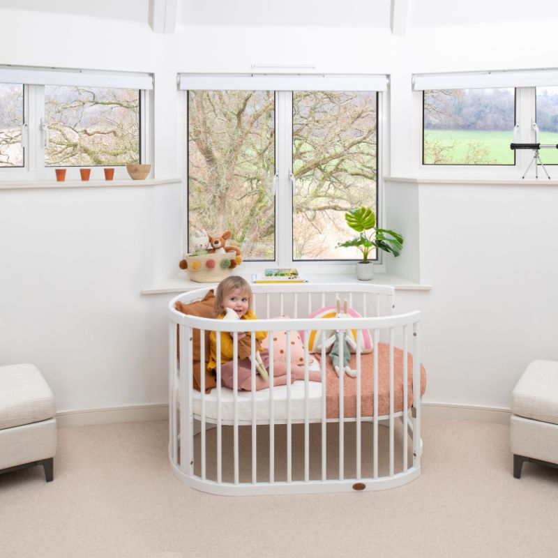 Boori Oasis Oval Cot Beech/White B-OAOCCOV22/BA/BH - Miracle Baby World