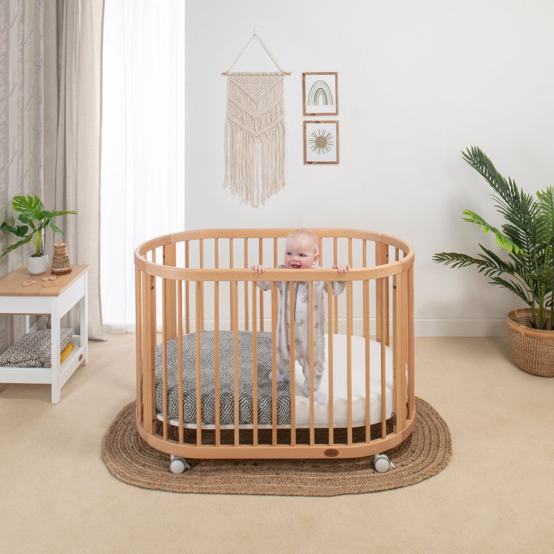 Boori Oasis Oval Cot Beech/White B-OAOCCOV22/BA/BH - Miracle Baby World