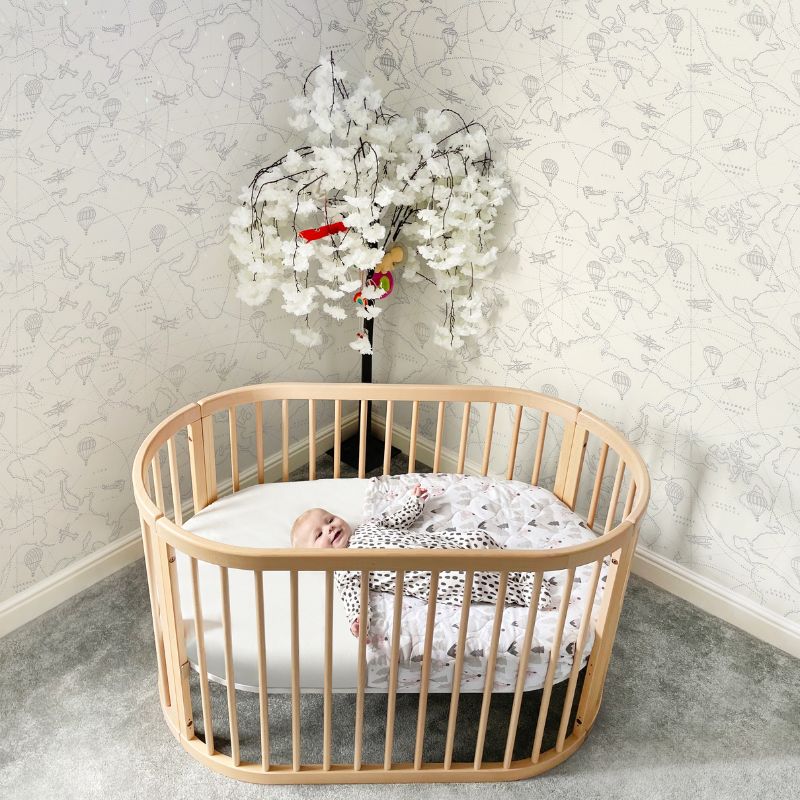 Boori Oasis Oval Cot Beech/White B-OAOCCOV22/BA/BH - Miracle Baby World