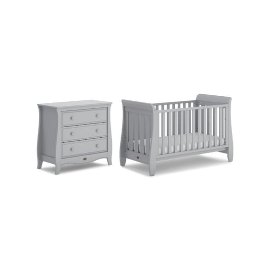 Boori-Sleigh Urbane 2 Piece Room Set in Pebble (PL) Sleigh Urbane Cot Bed & Sleigh 3 Drawer Chest Smart Assembly B-SLU2PRS/PL - Miracle Baby World