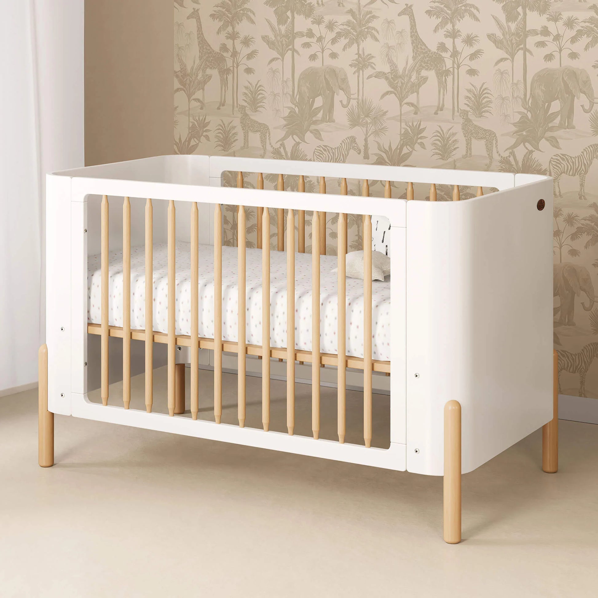 Boori-Nova Cot Bed with Nova mattress in White & Beech (BABH) - Miracle Baby World